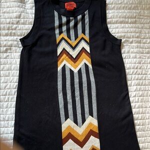 Missoni Black Dress with Chevron Stripes